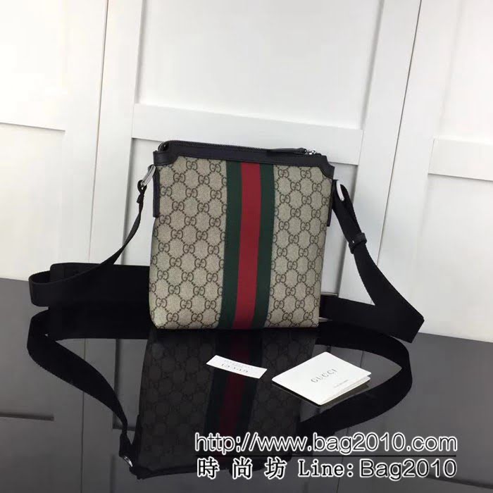 GUCCI古馳原單 新款專櫃品質原單貨實物實拍471454 啡pvc配皮男單肩斜挎包 HY1123